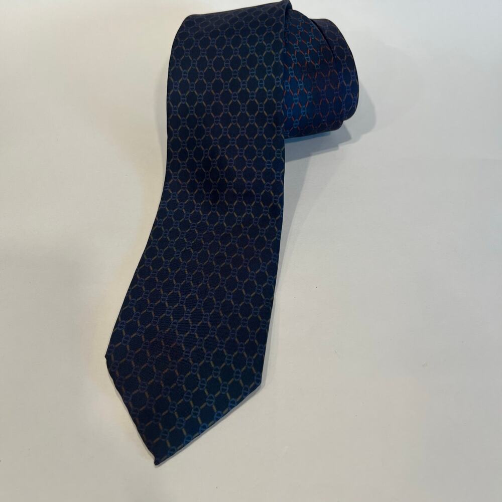 Trifles 100% Silk Neck Tie Navy Blue Multicolored Ombré Abstract JP
